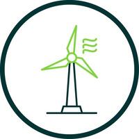 Wind Turbine Line Circle Icon vector