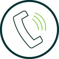 Phone Line Circle Icon vector