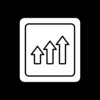 Up Arrow Glyph Inverted Icon vector