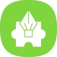 Puzzle Glyph Curve Icon vector