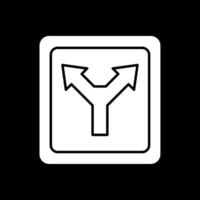 Diverge Glyph Inverted Icon vector