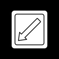 Diagonal Arrow Glyph Inverted Icon vector