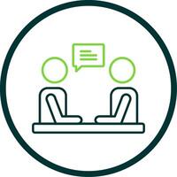 Interview Line Circle Icon vector