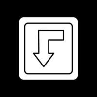 Back Glyph Inverted Icon vector