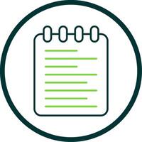 Note Pad Line Circle Icon vector