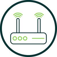 Modem Line Circle Icon vector