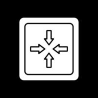 Exit Full Screen Glyph Inverted Icon vector