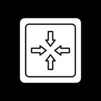 Exit Full Screen Glyph Inverted Icon vector