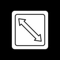 Right Down Glyph Inverted Icon vector