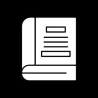 Book Glyph Inverted Icon vector