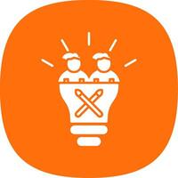 Teamwork Glyph Curve Icon vector