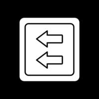 Fast Backward Glyph Inverted Icon vector