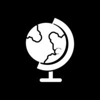 Earth Globe Glyph Inverted Icon vector