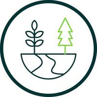 Nature Line Circle Icon vector