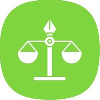Justice Scale Glyph Curve Icon vector