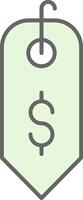 Dollar Sign Fillay Icon vector