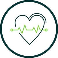 Heart Rate Line Circle Icon vector