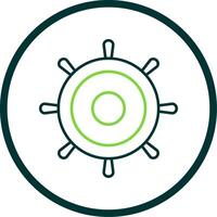 Helm Line Circle Icon vector