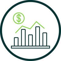 Economics Line Circle Icon vector