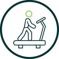 Treadmill Line Circle Icon vector