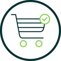 Checkout Line Circle Icon vector