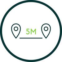 Distance Line Circle Icon vector