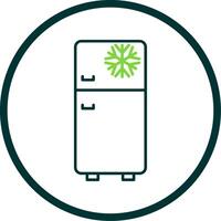 Fridge Line Circle Icon vector