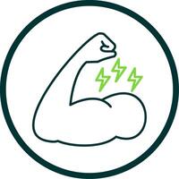 Muscle Line Circle Icon vector