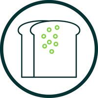 Toast Line Circle Icon vector