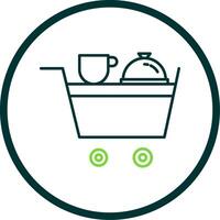 Room Service Line Circle Icon vector