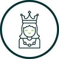 Princess Line Circle Icon vector