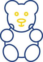 Bear Line Two Color Icon vector