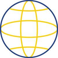 Global Line Two Color Icon vector