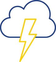 Lightning Line Two Color Icon vector