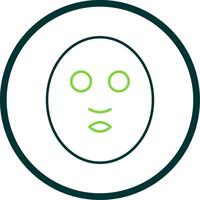 Facial Mask Line Circle Icon vector