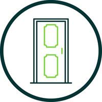 Door Line Circle Icon vector