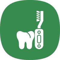 eléctrico cepillo de dientes glifo curva icono vector