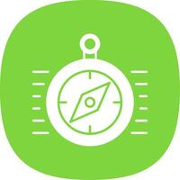 Compass Glyph Curve Icon vector