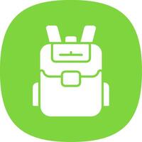 Backpack Glyph Curve Icon vector