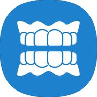Denture Glyph Curve Icon vector