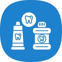 Dental Care Glyph Curve Icon vector