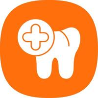 Dental Glyph Curve Icon vector