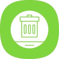 Garbage Glyph Curve Icon vector