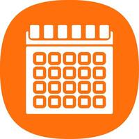 Calendar Glyph Curve Icon vector