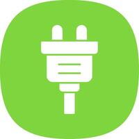 Plug Glyph Curve Icon vector