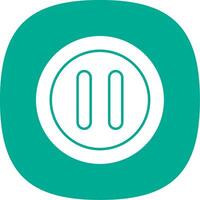 Pause Glyph Curve Icon vector