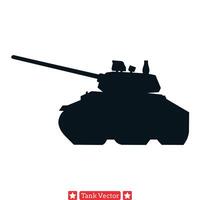 Armored Powerhouse Extensive Tank Silhouettes for Graphics vector