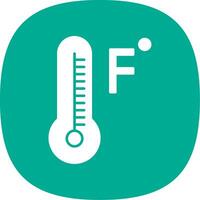 Fahrenheit Degrees Glyph Curve Icon vector