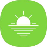 Sunset Glyph Curve Icon vector