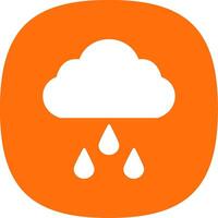 Rainy Glyph Curve Icon vector